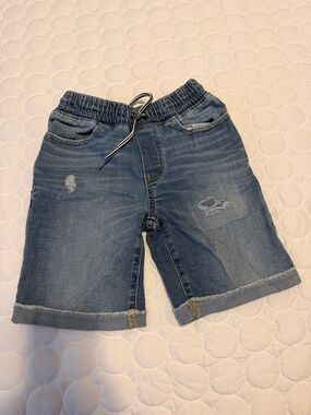 Kids Denim Drawstring Shorts - Blue